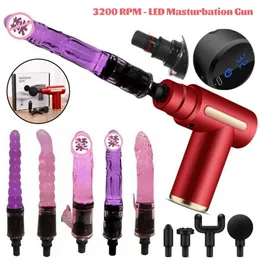 Sex Toy Massagegeräte Handheld LED Massage Waffe Vibrator Spielzeug für Frauen Automatische Maschine mit Klitorisstimulation sexy Paare 18
