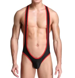 تمتد مشكل مفتوح الظهر يوتار مثير men039s ملابس داخلية bodysuit الذكور البليتات المصارعة المفردات Guy Jockstrap Shaper OnePie4239937