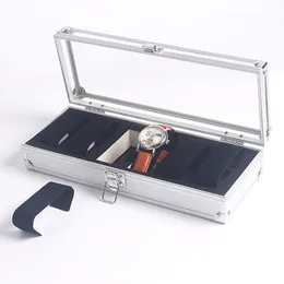 2017 Nützliche 6 Gitter Watch Box Schmuck Aluminiumlegierung Uhren Display Aufbewahrung Hülle Ornamente Geschenk 244J