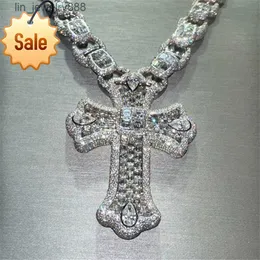 VVS Moissanite Diamond Cross Ci pendant 925 Sterling Silver Jesus Cross per Necklace Uomini Donne Fine Gioielli CAMPIO
