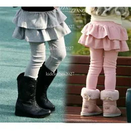 Girls 'Winter Tutu Leggings - Pantaloni della gonna a pieghe con design a strati di torta, comoda miscela di cotone