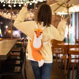Plush Backpacks 68cm Kawaii Little Fox Plush Backpack Filled with Animal Dolls Cute Fox Shoulder Bag Toy Childrens Girl Birthday and Christmas Gift S2452905