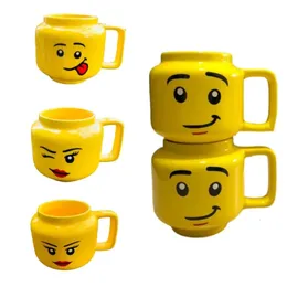 Creative Cartoon Coffee Milk Tea Water Cup Söt roliga uttryck Barn Mjölk Breakfast Mug Smile Ceramic Mug Home Water Cup 240529
