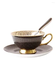 Koppar tefat vintage kaffe guld porcelana kopp par modeller porslin te skedar copos taza porslin keramisk skål e8