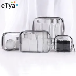 Etya Transparent Cosmetic Bag Clear Zipper Traver Make Up Case Women Makeup Makeup Organizer Toolational Founte Wash Want