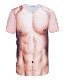 Summer New Mens Funny 3D Muscle T Shirt Tops Nagie osobowość Nowość