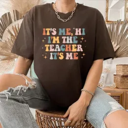 It's Me Hi I'm The Teacher It's Me Shirt Teacher T-Shirt Back To School Teacher Life Tees Vintage Graphic Tee Teacher Gift Tops