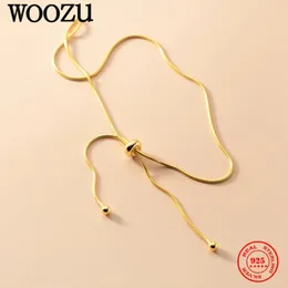 Woozu Real 925 Sterling Silver Korean Snake Chain Chain Rosklet For Women Wedding Foot Summer Summer Beach Jóias Finas Acessórios para Presentes 240529