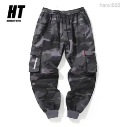 Hip Hop Cargo Pant jogadores de streetwear casual ribbons harém militar tamanho grande 220713