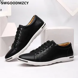 Casual Shoes Men Leather Black Oxford For White Fashion Sapato Social Masculino Erkek Deri Ayakkabi Big Size