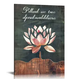 Лотос цветочный холст стены искусство вдохновляющие цитаты плакаты спа-картинки декор стены для медитации йоги духовный декор комнаты (Lotus Flower-2)