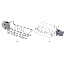 Pia de armazenamento de cozinha rack de drenagem aço inoxidável ajustável portador de torneira destacável Organizador de prateleira de prateleira de escurece