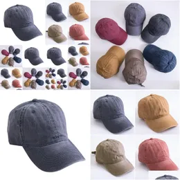 Ball Caps New Fashion Plain Dyated Sand Posmed Complate Comploy Cap Blank Baseball Dad Hat без вышивки мужски для мужчин и доставка Acces dhyjw