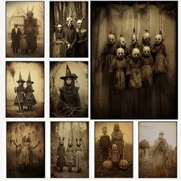 油絵　絵画　ピエロ　マリオネット　コンテスト入賞作品 ゴシックハロウィーンの装飾アートキャンバス：マカブレマリオネット