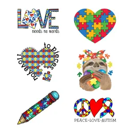 Autism Iron-On Transfer For Clothing Patches DIY Washable T-Shirts Thermo Sticker Applique T8458