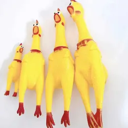 Roliga leksaker Crazy Giant Rubber Chicken Toy Giant Scream Noise Party Prank Practical Joke Pressed in Novely Prank Toys D240529