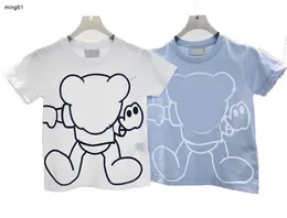 العلامة التجارية Baby T-Shirt Kids Designer Line Doll Bear Pattern Girls Short Sleeve Size 100-150 cm Boys Tees Summer Child Tshirt 24may