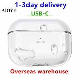 USB C för AirPods Pro 2 Air Pods 3 Max hörlurar Airpod Bluetooth -hörlurstillbehör Solid Silikon Söt skyddande täckning Trådlös laddningslåda Socktätfodral