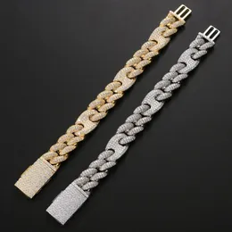 Cuba Bracelet Best Quality Hip-Hop Bracelet Full Diamond Bracelet Micro Cubic Zirconia Men Jewelry Copper Plating14k Gold Fashion 256K