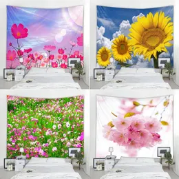 Wandteppiche anpassbare Sonnenblumen Wandteppich Natur Landschaft Wand hängende Hippie Home Bett Cover Beach Matte Room Dekor Dekor