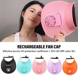 Berets Summer Treatable Cooling Fan Hat قبعة قابلة للتعديل قابلة لإعادة الشحن مكافحة UV حماية أشعة الشمس لصيد الأسماك للرياضة في الهواء الطلق D8B6