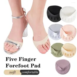 Kvinnors strumpor 1Pair Half Palm Five Finger High Heels Sandaler Pad Women's Toe Separate Forefoot Foot Split Fi Q4C1