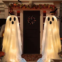Outros eventos de festa suprimentos decorações de Halloween esgotar-a-diy grande pano branco de pano branco fantasmas com corda LED LIG DHMIO