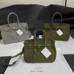 Designer handväskor Bagsh Family Brand Handbag ReadyMade Canvas Washing Water använde militärgrön postduk med