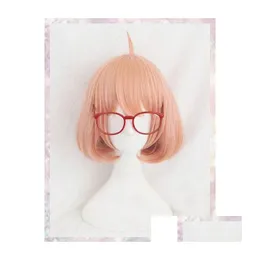 Wig Caps Kyoukai No Kanata Beyond The Boundary Kuriyama Mirai Cosplay Add Red Glasses Drop Delivery Hair Products Accessories Tools Dhbwa