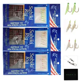 10 pacchi Pesce Pelle esca Sabiki Rigs 6 braccio ganci per perle da pesca marina Gancio di pesce reale Stuptom MACKEREL MAIL SALT AWACH AWACH AWACH 231225