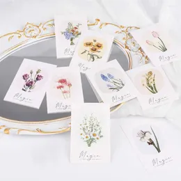 Parti Malzemeleri 45pcs/Set DIY Buket Tebrik Kartı Yıldönümü Hediye Dekorasyon Kağıt Reçel Sevgililer Günü Kartları El Yapımı Çiçek ve Bitki