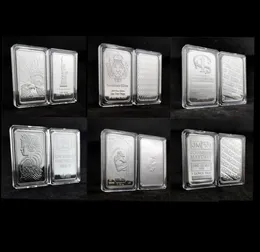 10st non magnetic Craft 1oz Series Bullion Bar United States Schweiz Tyskland Silver Plated Crafts Collection Gift6563994