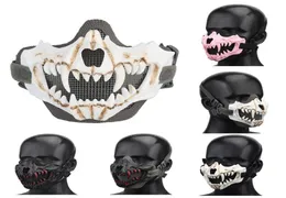 Tactical Skull Mask Outdoor Airsoft Shooting Face Protection Gear Metal Steel Wire Mesh Half Face No030191046095