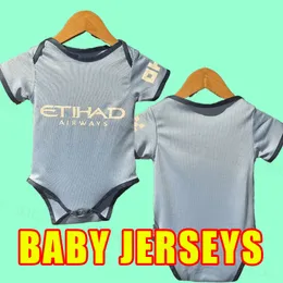 Abiti per bambini Set completo Maglie da calcio Halanand 24 25 de Bruyne Phillips Mans Cities Grealish Sterling Mahrez Man Foden 2024 2025 Shirt da calcio Bambini