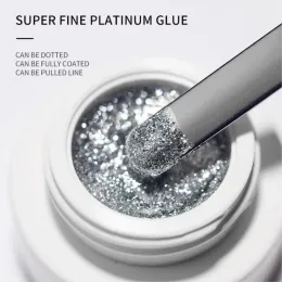 Super Bright Platinum Gel Flash Plash Polish Lainted Lainted Drawing Line Metal Platinum Glitter Gel Polish Nail Nail Art Gel #5G #