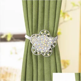Curtain Poles Magnet Buckles 4 Colors Crystal Clips Tie Treatments Home Window Decorations Flower Clasps Ring Drop Delivery Garden Dec Dhjqr