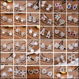 Stud 45 Styles örhängen Creative Ear Studs Fashion Jewelry Snowflake Beer Crystal Rhinestone Pearl Earring Stud Partiage Drop Deliver Othpm