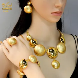 Jóias de colar de moda africana aniid Conjunto de jóias para mulheres indianas de joias de cor de cor de cor de cor de ouro