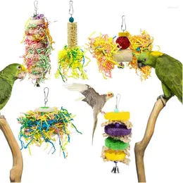 Altre forniture per uccelli da 5 pezzi per pappagallo giocattolo di carta sfiorata in carta spazzolata giocattoli
