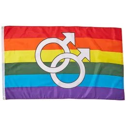 3x5ftts 90x150 cm Flags Philadelphia Phily Straight Ally Progress LGBT Rainbow Gay Pride Flag LL LL
