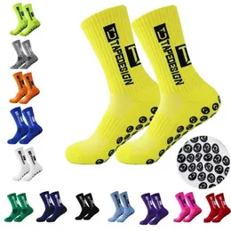 Men's Socks TAPEDESIGN New ANTI SLIP Football Socks Mid calf Non slip Football Cycling Socks for Mens 39-45 Q240529