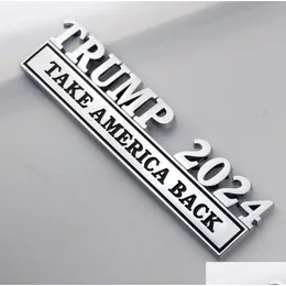 Dekoracja imprezy metal Trump 2024 Take America Back Car Padge Sticker 4 Kolory Drop dostawa domowy ogród Expaties Event DH3FX