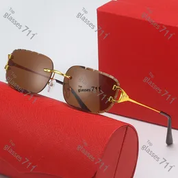 luxury sunglasses designer High quality Polarizing mens frameless Discoloration glasses womes myopia read glasses multiple color options 06698008 original box