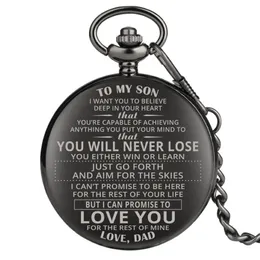 Orologio da tasca per il design personalizzato creativo a mio figlio padre marito orologio analogico maschile orologi a ciondoli della catena di ciondolo xmas reloj de bolsi 251h 251h