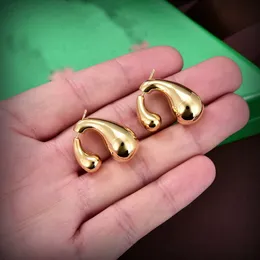 Bottfga Earrings T0P 골드 도금 금속 합금 재료로 만든 여성을위한 큰 이어링 카운터 품질의 물 드롭 모양 003