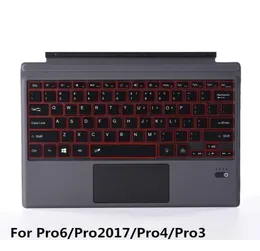 2017 Ultra Dünnbeleuchtung Magnetic Wireless ABS Bluetooth Tastaturleder für Surface Pro 3 4 6 122 mit Backlight1959612