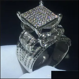 Wedding Rings Majestic Sensation Ring 925 Sterling Sier Pave Setting Diamond Cz Engagement Wedding Band Rings For Women Men Jewelry Dr Ot7Hb