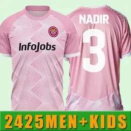2024 2025 16-2xl Porcinos FC piłka nożna Gerard Nadir Pablo Jacobo O.Coll Dorkis Home Pink Football Shirt Aldult Kids Mundurs