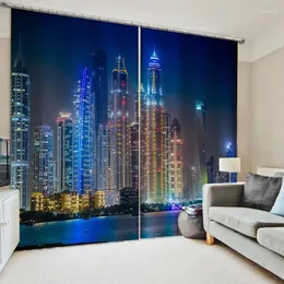 Curtain York City Stampa tende da finestre a New York Midtown Skyline in grattacieli da sera PO Living Room Camera Drapes