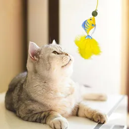 Etkileşimli Kedi Teaser Oyuncak Catnip Balıkçılık Kutbu Etkileşimli Balıkçı Çubuk Oynamak İçin Fiziksel Zihinsel Egzersiz Evcil Hayvan Malzemeleri